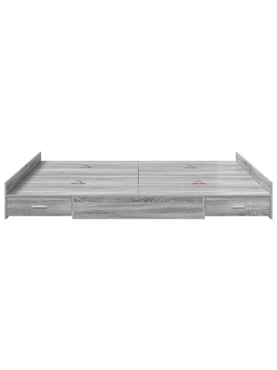 Gultas ar uzglabāšanas vietu pelēka sonomas ozola 200 x 200 cm