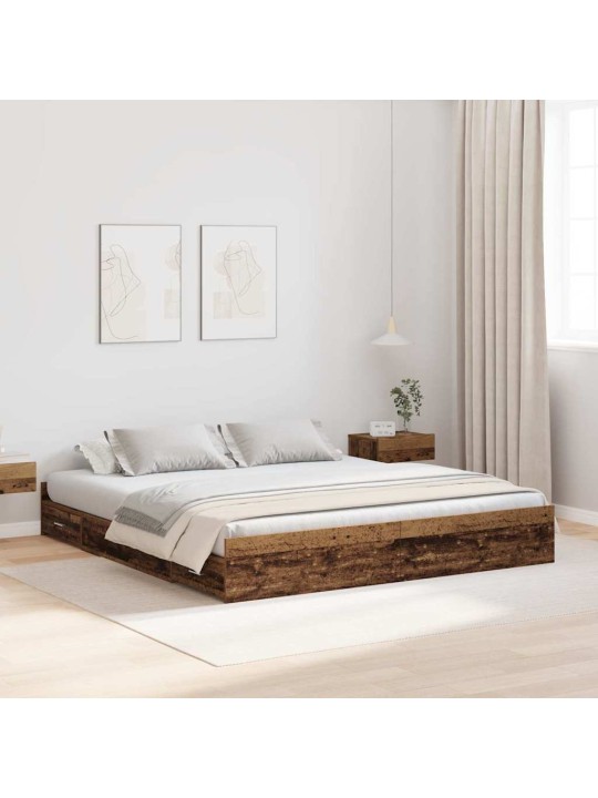Gultas ar uzglabāšanas vietu vecs koks 200 x 200 cm