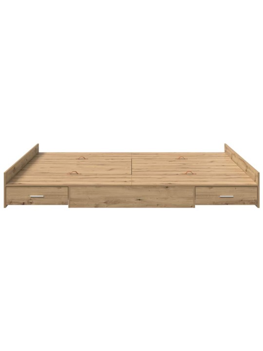 Gultas ar uzglabāšanas vietu amatnieku ozola 200 x 200 cm