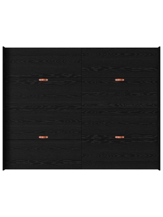 Gultas ar uzglabāšanas vietu melns ozols 150 x 200 cm