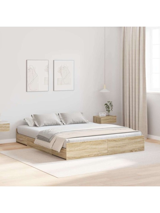 Gultas ar uzglabāšanas vietu sonomas ozola 150 x 200 cm
