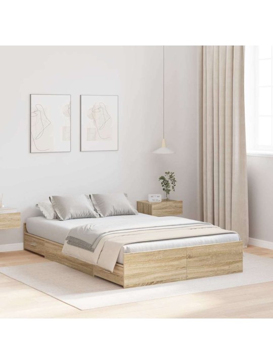 Gultas ar uzglabāšanas vietu sonomas ozola 120 x 200 cm