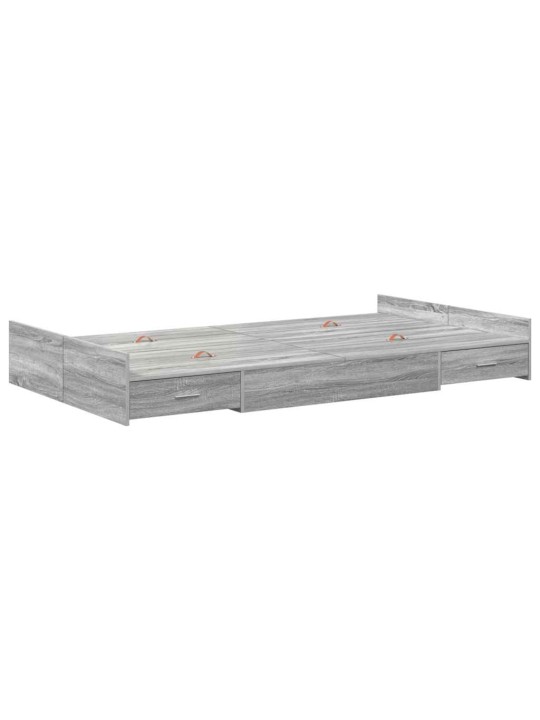 Gultas ar uzglabāšanas vietu pelēka sonomas ozola 120 x 200 cm