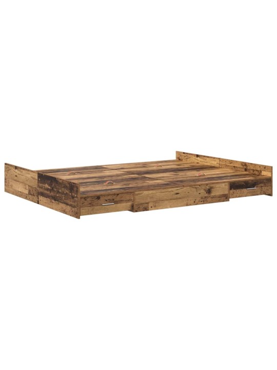 Gultas ar uzglabāšanas vietu vecs koks 135 x 190 cm