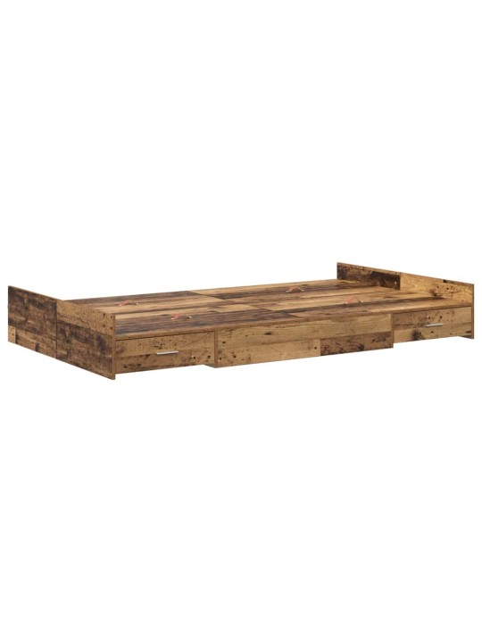Gultas rāmis ar uzglabāšanas vietu vecs koks 120 x 190 cm