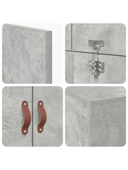 Gultas rāmis betona pelēka 200 x 80 x 31.5 cm inženierijas koks
