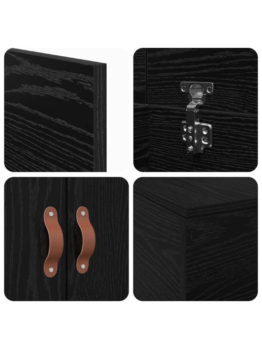 Gultas rāmis melns ozols 200 x 100 x 31.5 cm inženierijas koks