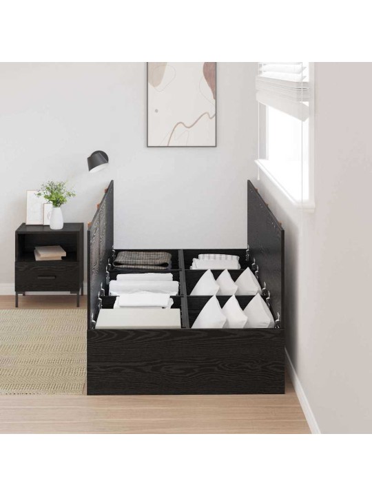 Gultas rāmis melns ozols 200 x 100 x 31.5 cm inženierijas koks