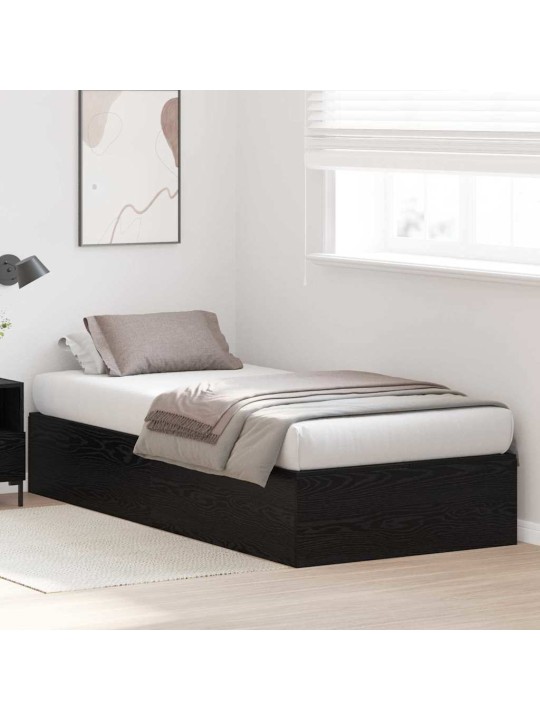 Gultas rāmis melns ozols 200 x 100 x 31.5 cm inženierijas koks