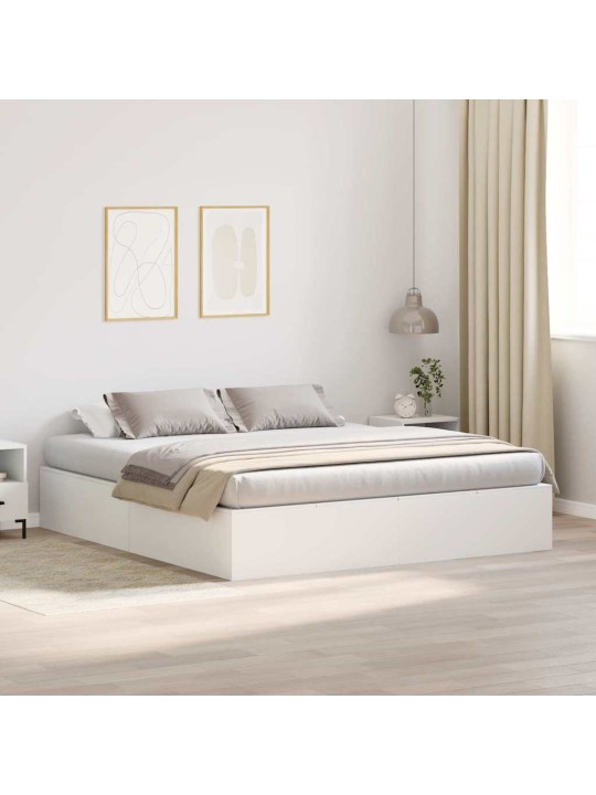 Gultas rāmis balts 200 x 200 x 31.5 cm inženierijas koks
