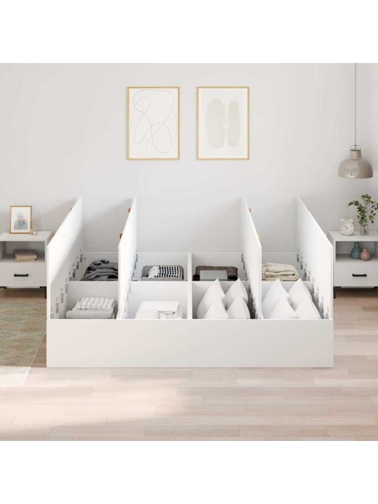 Gultas rāmis balts 200 x 200 x 31.5 cm inženierijas koks