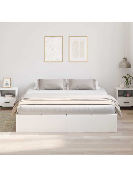 Gultas rāmis balts 200 x 200 x 31.5 cm inženierijas koks