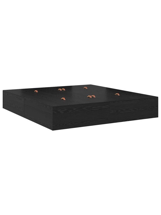 Gultas rāmis melns ozols 200 x 200 x 31.5 cm inženierijas koks