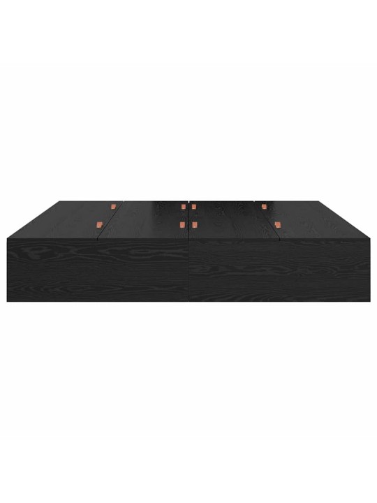 Gultas rāmis melns ozols 200 x 200 x 31.5 cm inženierijas koks