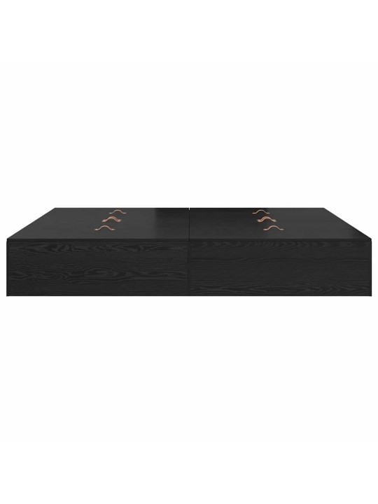 Gultas rāmis melns ozols 200 x 200 x 31.5 cm inženierijas koks