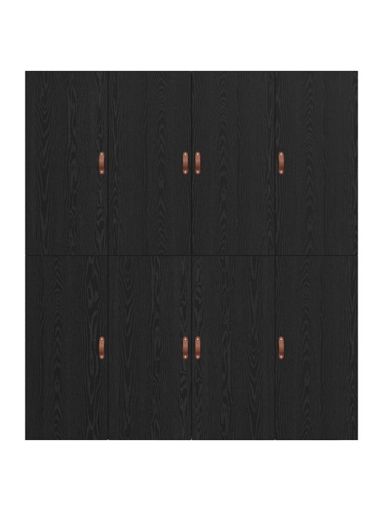 Gultas rāmis melns ozols 200 x 200 x 31.5 cm inženierijas koks