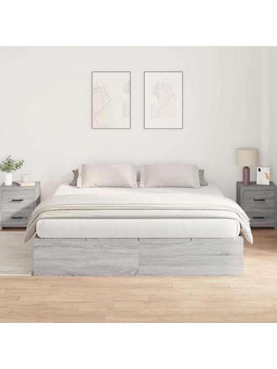 Gultas rāmis pelēka sonomas ozola 200 x 200 x 31.5 cm