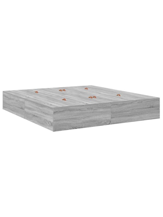 Gultas rāmis pelēka sonomas ozola 200 x 200 x 31.5 cm
