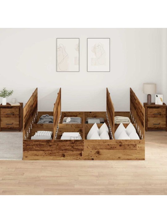 Gultas rāmis vecs koks 200 x 200 x 31.5 cm inženierijas koks
