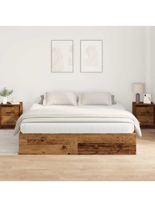 Gultas rāmis vecs koks 200 x 200 x 31.5 cm inženierijas koks