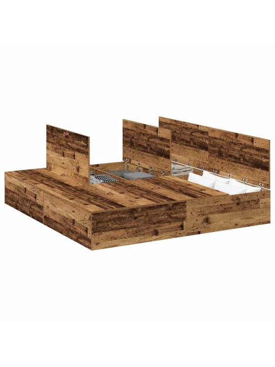 Gultas rāmis vecs koks 200 x 200 x 31.5 cm inženierijas koks