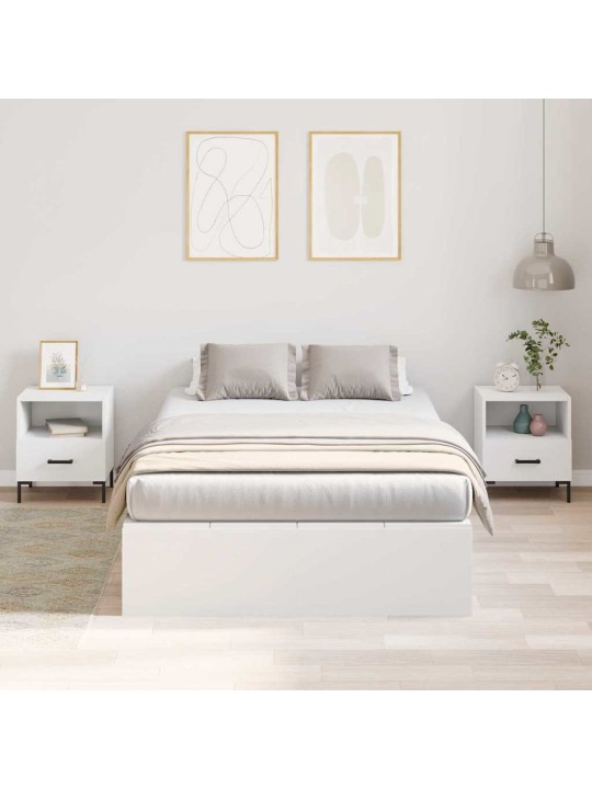 Gultas rāmis balts 200 x 120 x 31.5 cm inženierijas koks