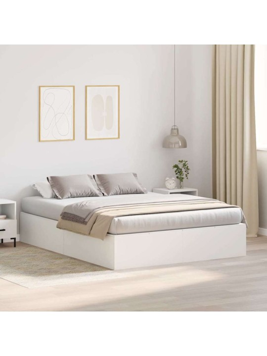 Gultas rāmis balts 200 x 140 x 31.5 cm inženierijas koks