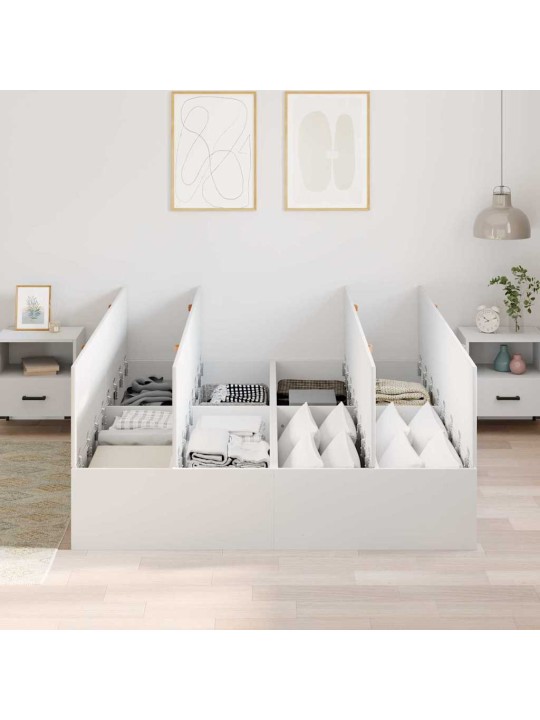 Gultas rāmis balts 200 x 140 x 31.5 cm inženierijas koks