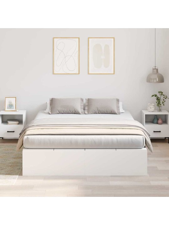 Gultas rāmis balts 200 x 140 x 31.5 cm inženierijas koks