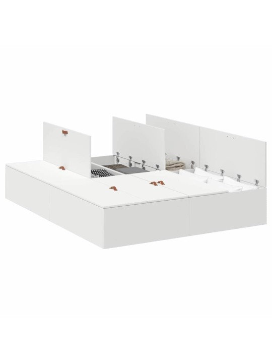 Gultas rāmis balts 200 x 140 x 31.5 cm inženierijas koks