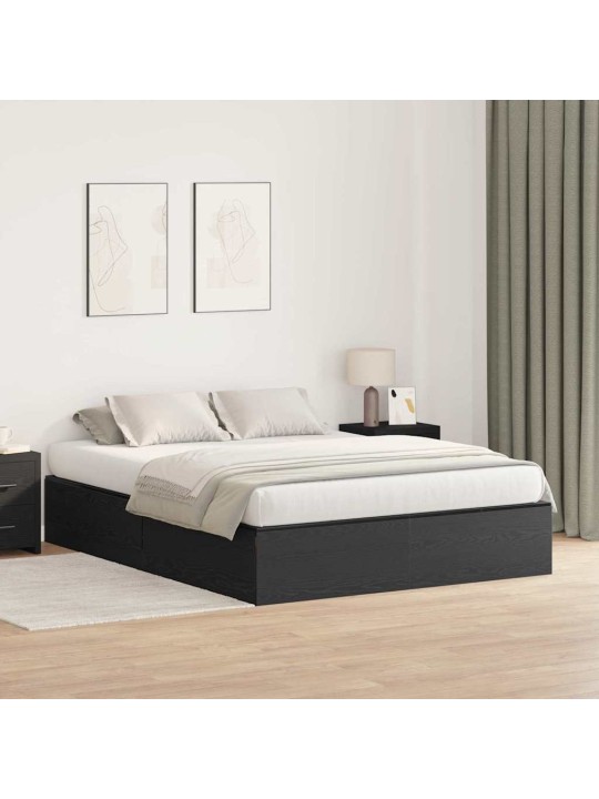 Gultas rāmis melns ozols 200 x 140 x 31.5 cm inženierijas koks