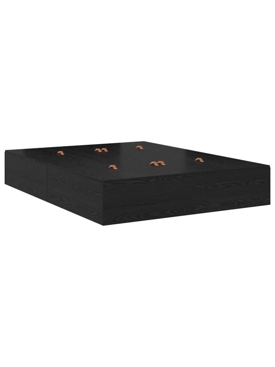 Gultas rāmis melns ozols 200 x 140 x 31.5 cm inženierijas koks