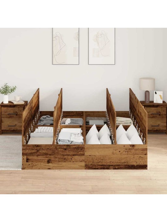 Gultas rāmis vecs koks 200 x 150 x 31.5 cm inženierijas koks