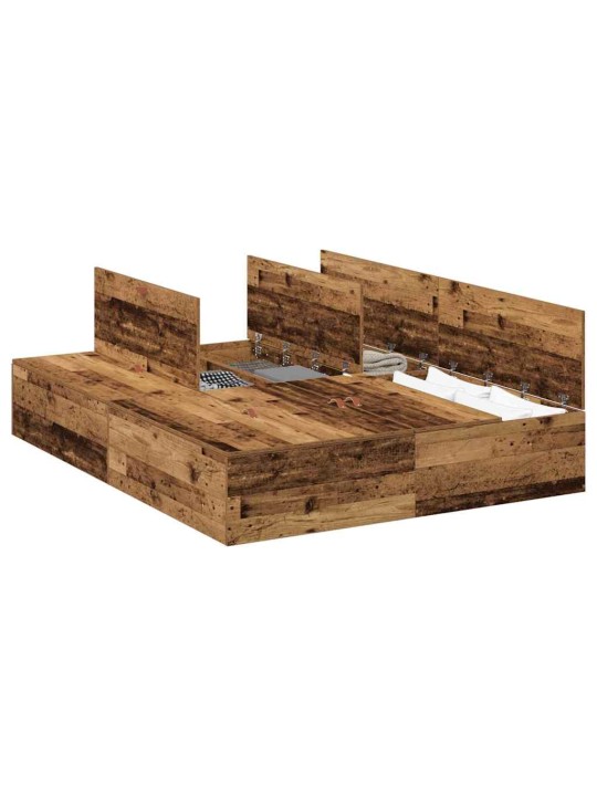 Gultas rāmis vecs koks 200 x 150 x 31.5 cm inženierijas koks
