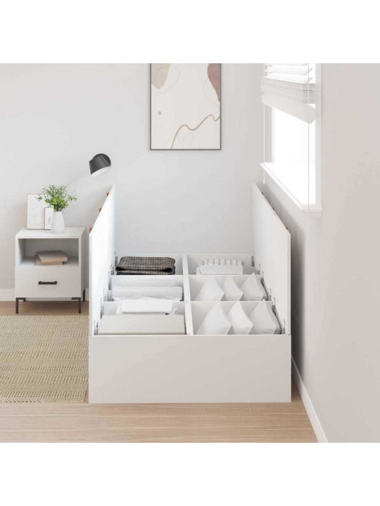 Gultas rāmis balts 190 x 90 x 31.5 cm inženierijas koks
