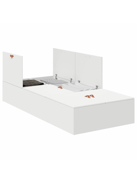 Gultas rāmis balts 190 x 90 x 31.5 cm inženierijas koks