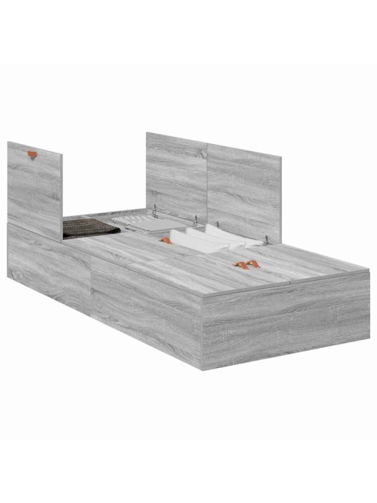 Gultas rāmis pelēka sonomas ozola 190 x 90 x 31.5 cm