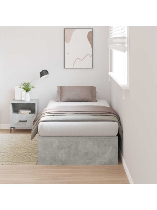 Gultas rāmis betona pelēka 190 x 75 x 31.5 cm inženierijas koks