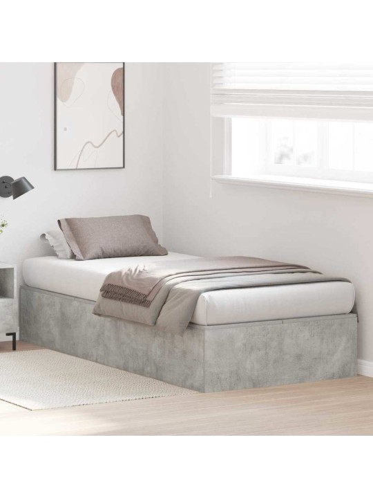Gultas rāmis betona pelēka 190 x 75 x 31.5 cm inženierijas koks