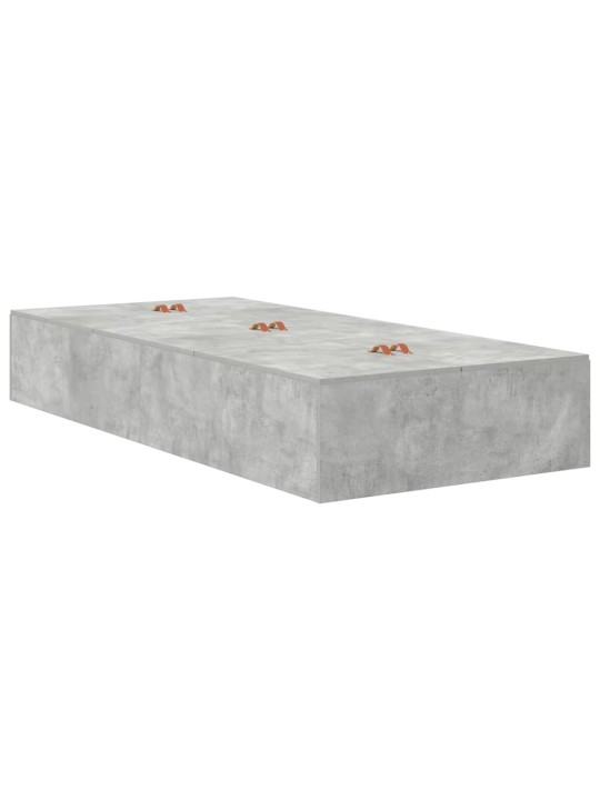 Gultas rāmis betona pelēka 190 x 75 x 31.5 cm inženierijas koks