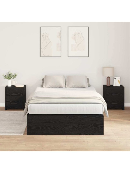 Gultas rāmis melns ozols 190 x 120 x 31.5 cm inženierijas koks
