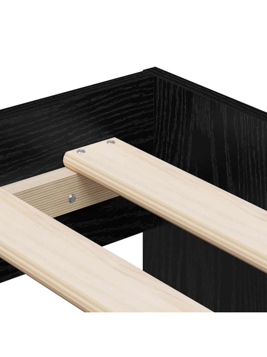 Gultas ar uzglabāšanas vietu melns ozols 244 x 118 x 53.5 cm