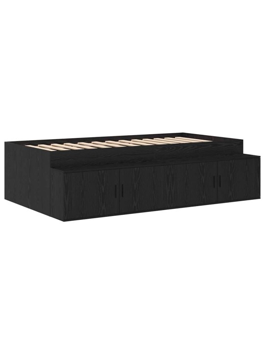 Gultas ar uzglabāšanas vietu melns ozols 244 x 118 x 53.5 cm