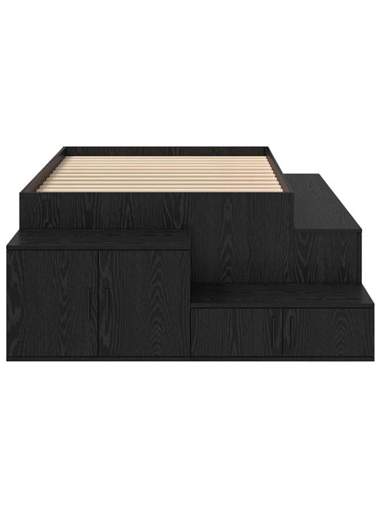 Gultas ar uzglabāšanas vietu melns ozols 244 x 118 x 53.5 cm