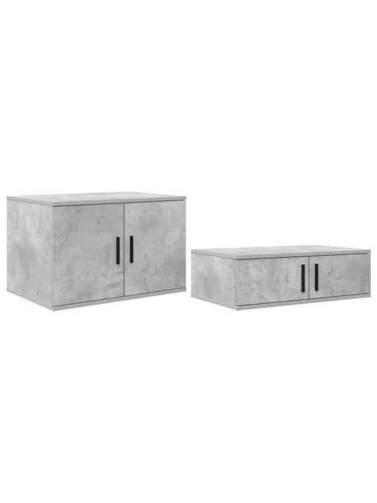 Gultas ar uzglabāšanas vietu betona pelēks 244 x 127 x 53.5 cm