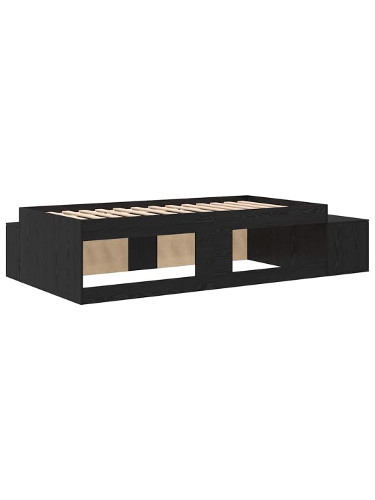 Gultas ar uzglabāšanas vietu melns ozols 234 x 118 x 53.5 cm