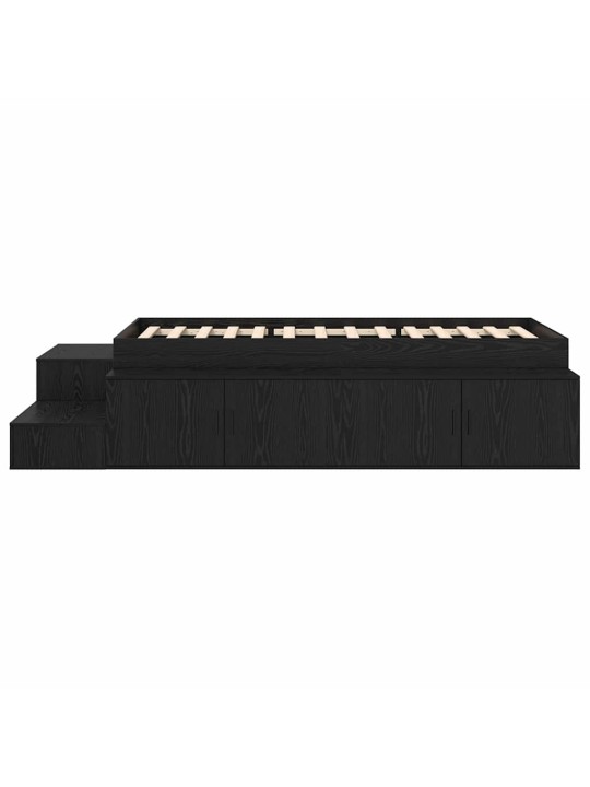 Gultas ar uzglabāšanas vietu melns ozols 234 x 118 x 53.5 cm