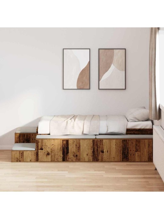 Gultas ar uzglabāšanas vietu vecs koks 234 x 118 x 53.5 cm