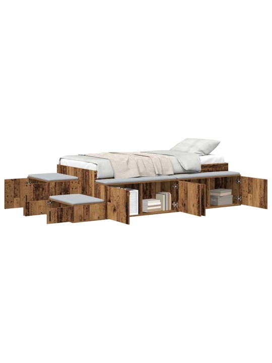 Gultas ar uzglabāšanas vietu vecs koks 234 x 118 x 53.5 cm