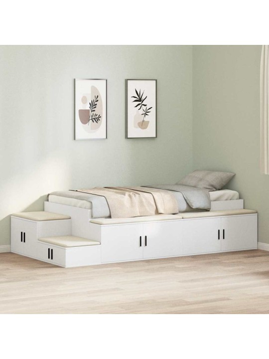 Gultas ar uzglabāšanas vietu balts 234 x 103 x 53.5 cm